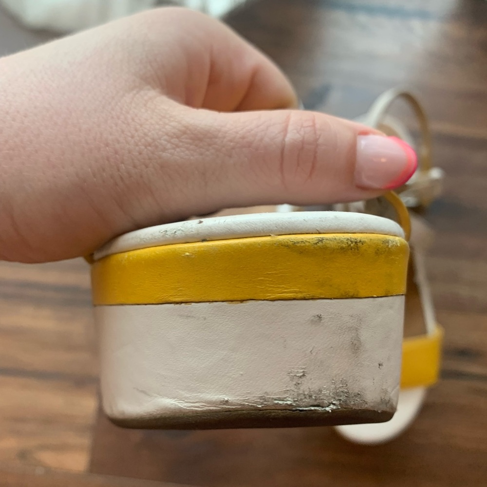 LAST CALL - Coach Yellow And White Platform Wedge Shoes - Picture 4 of 5
